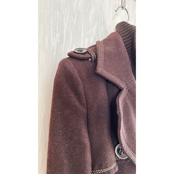 Y2K wool fitted military style trench coat - Picture 6 of 11